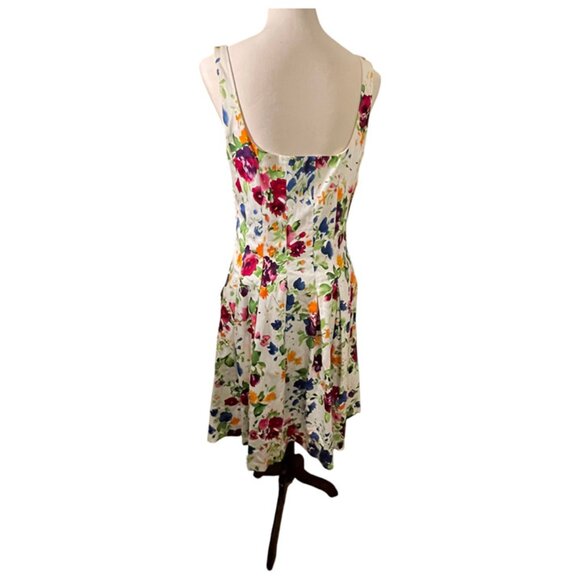 Beatiful pleated floral dress with boning size 12 - Picture 4 of 5